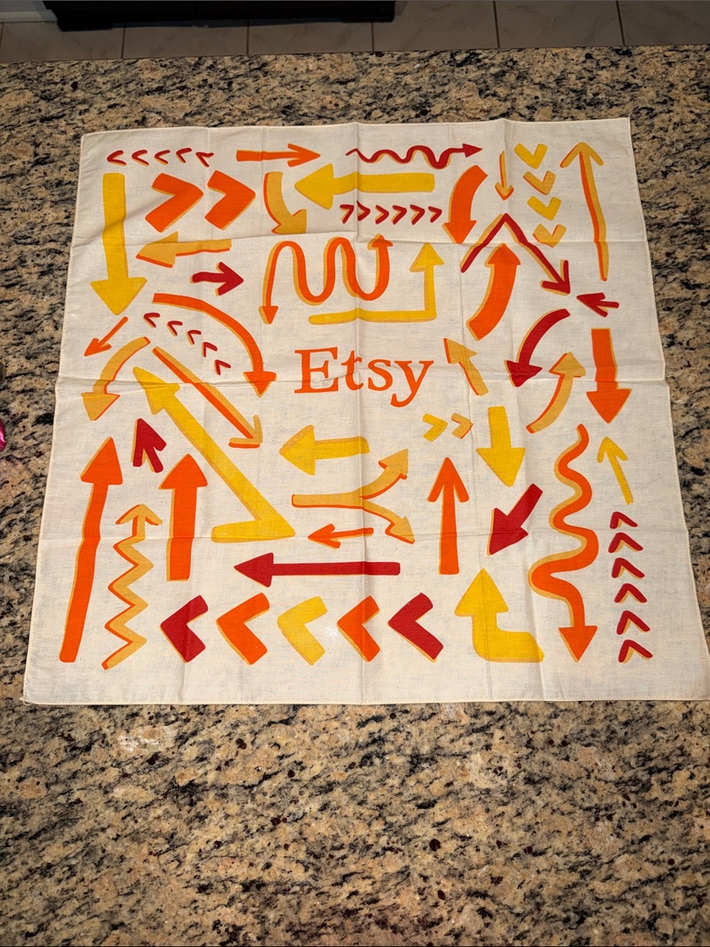 Etsy Yellow & Orange Arrow Print Scarf Wrap
